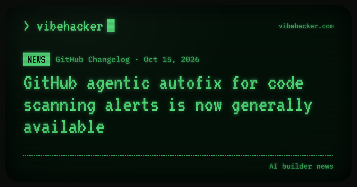 GitHub agentic autofix for code scanning alerts is now generally ...